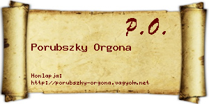 Porubszky Orgona névjegykártya