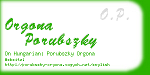 orgona porubszky business card